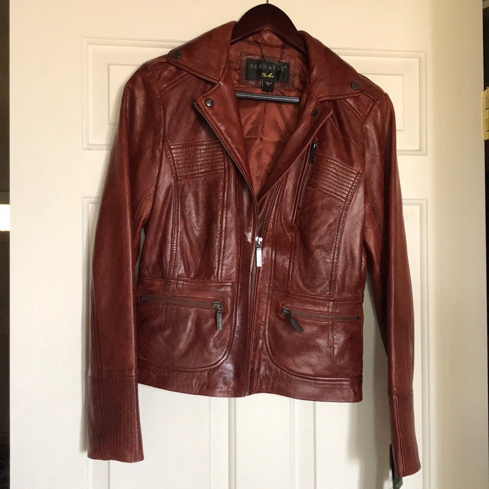 Bernardo Women’s Leather Jacket. New, size Small
